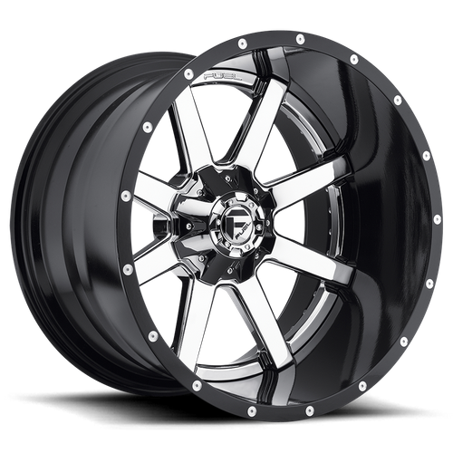Fuel 1Pc D260 Maverick 22X8.25 +127 Chrome W/ Gloss Black Lip