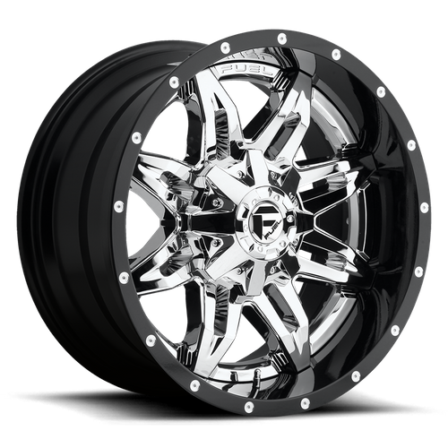Fuel 1Pc D266 Lethal 20X10 -19 Chrome Plated Gloss Black Lip