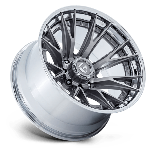 Fuel 1Pc Fc402 Catalyst 22X10 -18 Platinum W/ Chrome Lip