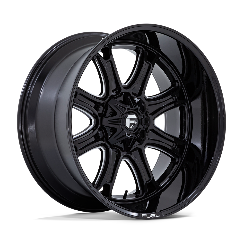 Fuel 1Pc Darkstar 24X12 -44 Gloss Black Milled