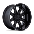 Fuel 1Pc Darkstar 24X12 -44 Matte Black W/ Gloss Black Lip