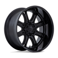 Fuel 1Pc Darkstar 22X10 +10 Matte Black W/ Gloss Black Lip