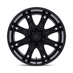 Fuel 1Pc Darkstar 20X9 +1 Matte Black W/ Gloss Black Lip