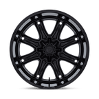 Fuel 1Pc Darkstar 24X12 -44 Matte Black W/ Gloss Black Lip