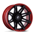Fuel 1Pc Fc401 Brawl 22X10 -18 Matte Black W/ Candy Red Lip