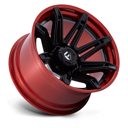 Fuel 1Pc Fc401 Brawl 20X10 -18 Matte Black W/ Candy Red Lip