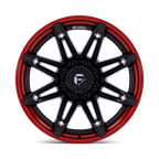 Fuel 1Pc Fc401 Brawl 22X10 -18 Matte Black W/ Candy Red Lip