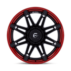 Fuel 1Pc Fc401 Brawl 20X10 -18 Matte Black W/ Candy Red Lip
