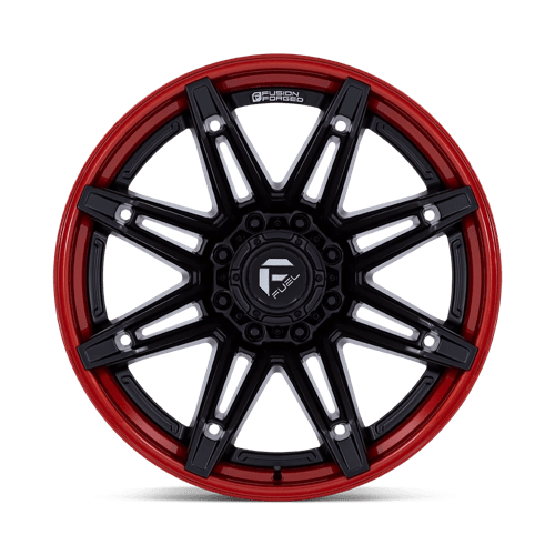 Fuel 1Pc Fc401 Brawl 24X12 -44 Matte Black W/ Candy Red Lip