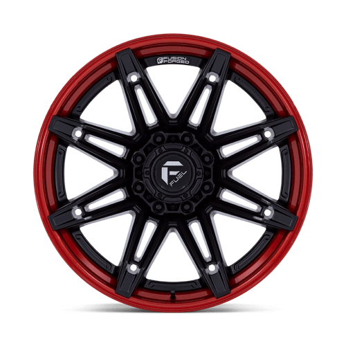 Fuel 1Pc Fc401 Brawl 20X10 -18 Matte Black W/ Candy Red Lip