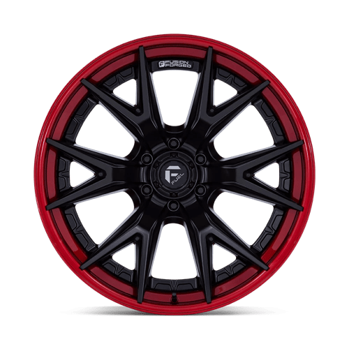 Fuel 1Pc Fc402 Catalyst 22X10 -18 Matte Black W/ Candy Red Lip