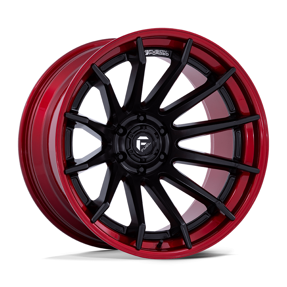 Fuel 1Pc Fc403 Burn 20X10 -18 Matte Black W/ Candy Red Lip