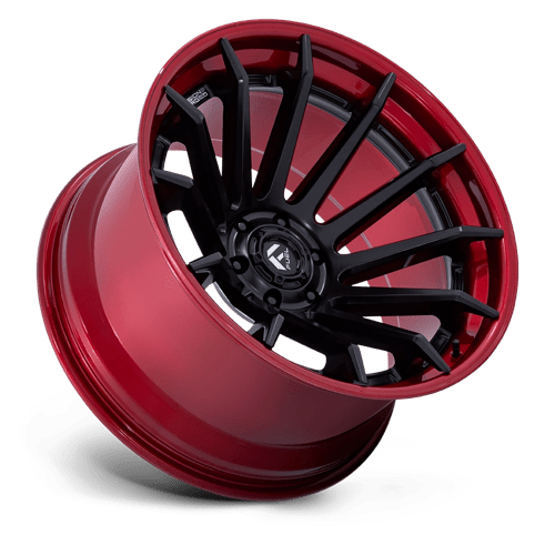 Fuel 1Pc Fc403 Burn 22X12 -44 Matte Black W/ Candy Red Lip