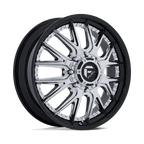 Fuel 1Pc D407 Catalyst Dually 20X8.25 +105 Chrome W/ Gloss Black Lip