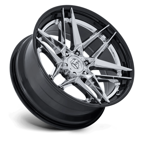 Fuel 1Pc Fc408 Flight 22X10 -18 Chrome W/ Gloss Black Lip