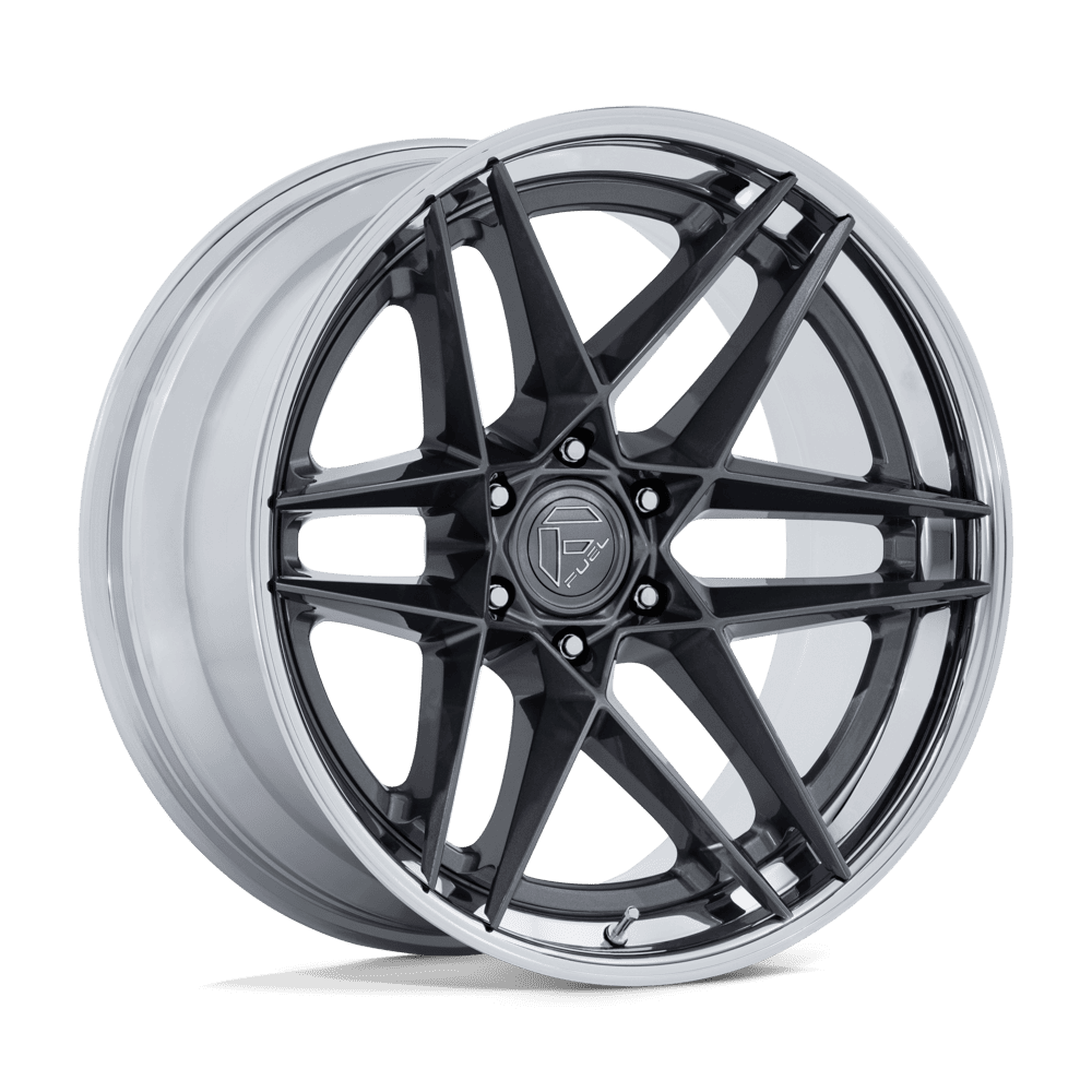 Fuel 1Pc Fc408 Flight 20X9 +1 Gloss Gunmetal W/ Chrome Lip