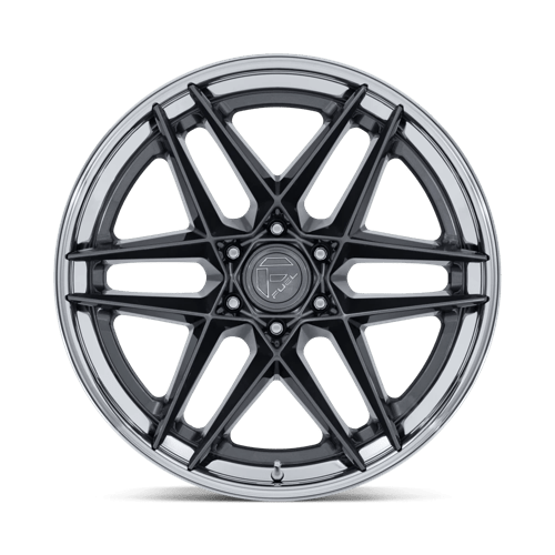Fuel 1Pc Fc408 Flight 22X9.5 +20 Gloss Gunmetal W/ Chrome Lip