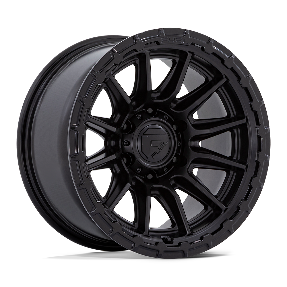 Fuel 1Pc Fc866 Piston 17X8.5 +25 Blackout W/ Gloss Black Lip