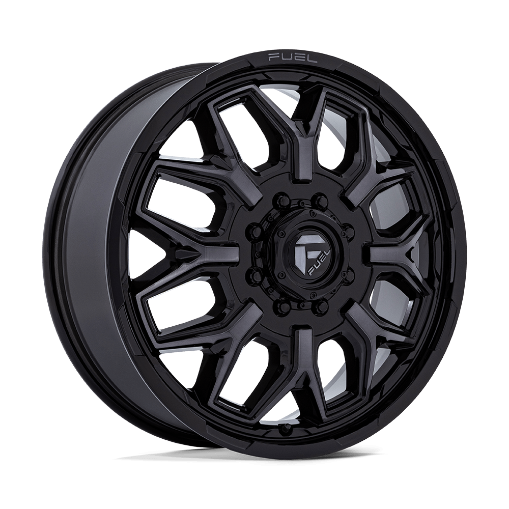 Fuel 1Pc D875 Flux Dually 22X8.25 -227 Gloss Black Brush Fc Gray Dddt