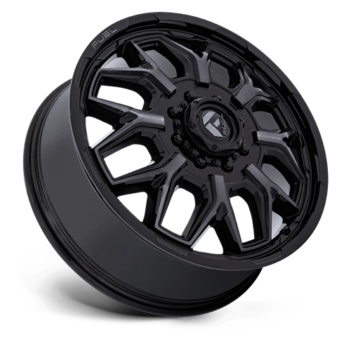 Fuel 1Pc D875 Flux Dually 22X8.25 +104 Gloss Black Brush Fc Gray Dddt