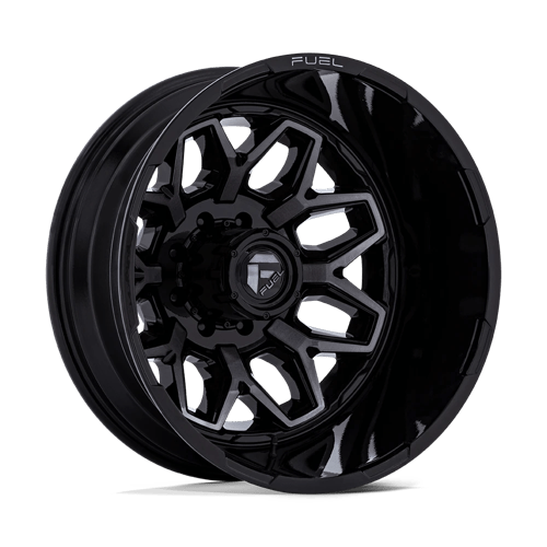 Fuel 1Pc D875 Flux Dually 22X8.25 -201 Gloss Black Brush Fc Gray Dddt
