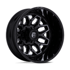 Fuel 1Pc D875 Flux Dually 20X8.25 -227 Gloss Black Brush Fc Gray Dddt