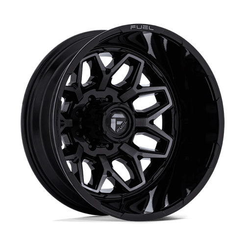 Fuel 1Pc D875 Flux Dually 22X8.25 -227 Gloss Black Brush Fc Gray Dddt