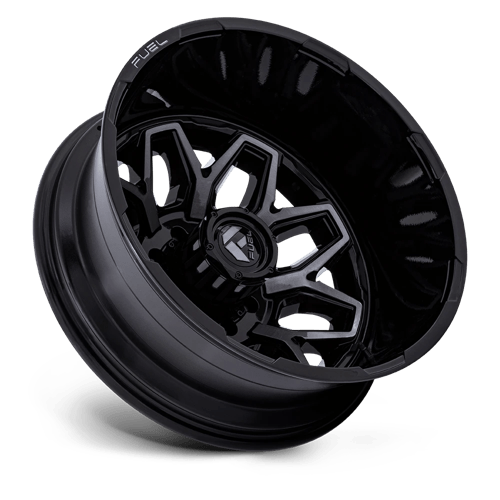Fuel 1Pc D875 Flux Dually 22X8.25 -227 Gloss Black Brush Fc Gray Dddt