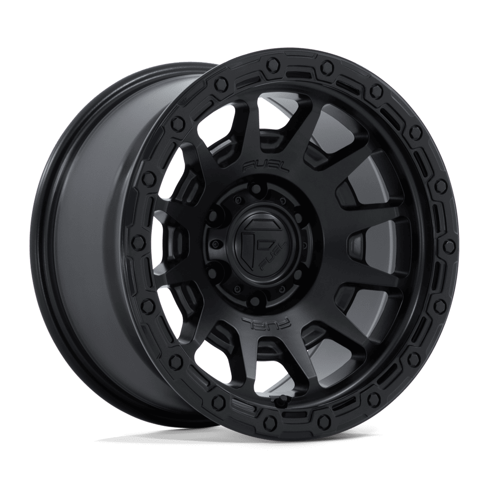 Fuel 1Pc Fc884 Fortress 17X8.5 +0 Matte Black W/ Gloss Black Lip