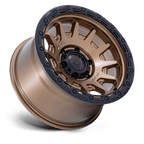Fuel 1Pc Fc884 Fortress 17X8.5 +25 Matte Bronze W Gloss Black Lip