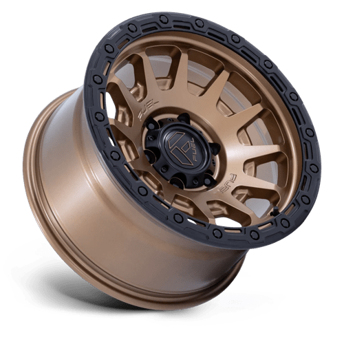 Fuel 1Pc Fc884 Fortress 17X8.5 +25 Matte Bronze W Gloss Black Lip