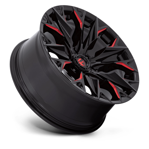 Fuel 1Pc D823 Flame 20X9 +1 Gloss Black Mill W/ Candy Red