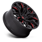 Fuel 1Pc D823 Flame 20X9 +1 Gloss Black Mill W/ Candy Red