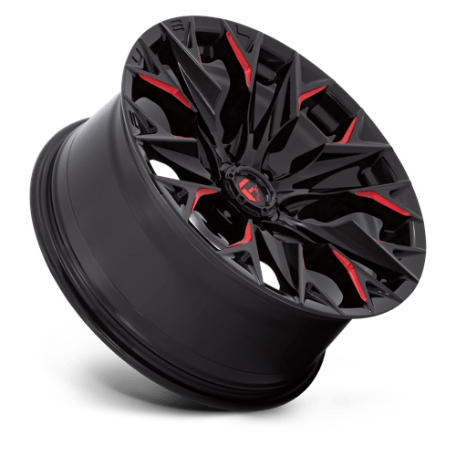 Fuel 1Pc D823 Flame 20X9 +1 Gloss Black Mill W/ Candy Red