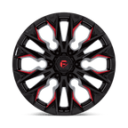 Fuel 1Pc D823 Flame 20X9 +1 Gloss Black Mill W/ Candy Red