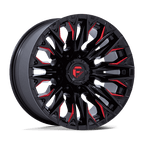 Fuel 1Pc D823 Flame 20X9 +1 Gloss Black Mill W/ Candy Red