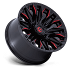 Fuel 1Pc D823 Flame 20X9 +1 Gloss Black Mill W/ Candy Red