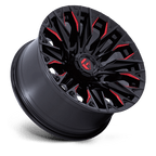 Fuel 1Pc D823 Flame 20X9 +20 Gloss Black Mill W/ Candy Red