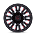Fuel 1Pc D823 Flame 20X9 +1 Gloss Black Mill W/ Candy Red