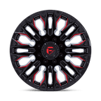 Fuel 1Pc D823 Flame 20X9 +20 Gloss Black Mill W/ Candy Red