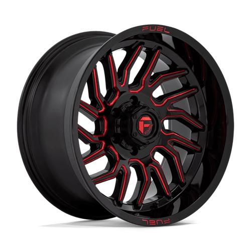 Fuel 1Pc D808 Hurricane 20X10 -18 Gloss Black Milled Red Tint