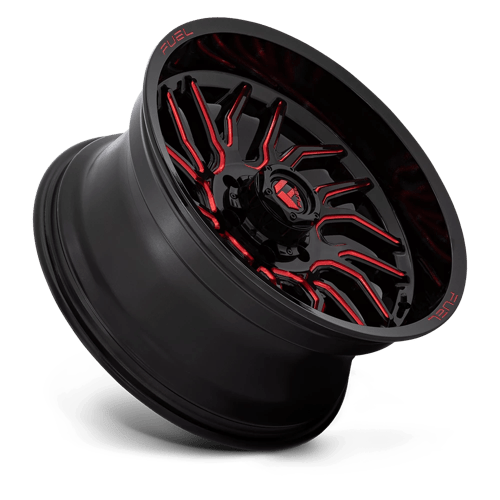 Fuel 1Pc D808 Hurricane 20X10 -18 Gloss Black Milled Red Tint