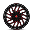 Fuel 1Pc D808 Hurricane 20X10 -18 Gloss Black Milled Red Tint