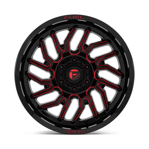 Fuel 1Pc D808 Hurricane 20X10 -18 Gloss Black Milled Red Tint