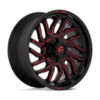 Fuel 1Pc D808 Hurricane 20X9 +20 Gloss Black Milled Red Tint