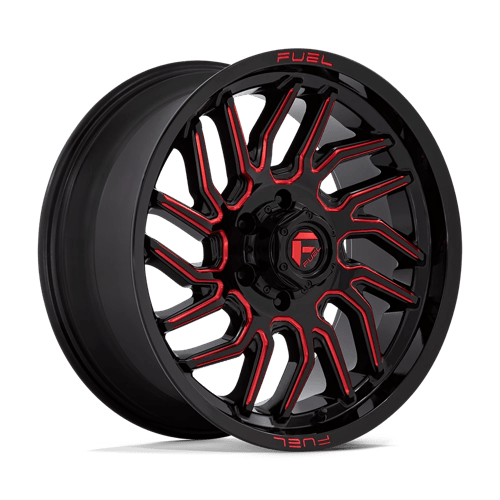 Fuel 1Pc D808 Hurricane 20X9 +20 Gloss Black Milled Red Tint