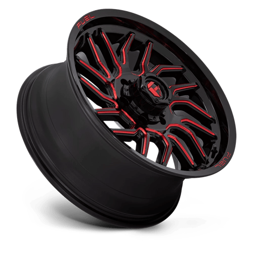 Fuel 1Pc D808 Hurricane 20X9 +20 Gloss Black Milled Red Tint
