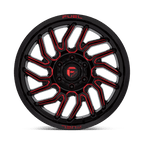 Fuel 1Pc D808 Hurricane 20X9 +20 Gloss Black Milled Red Tint