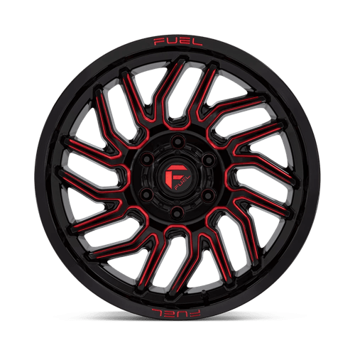 Fuel 1Pc D808 Hurricane 20X9 +20 Gloss Black Milled Red Tint