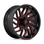 Fuel 1Pc D808 Hurricane 20X9 +1 Gloss Black Milled Red Tint